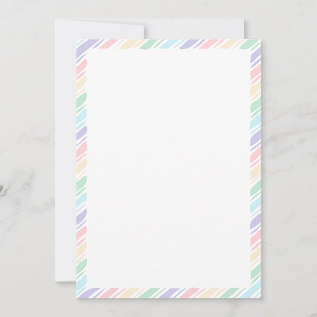 Invitation Couleurs pastel de Pâques rustiques Bordure Texte  (Devant)