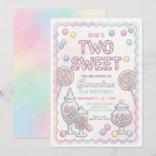Invitation Couleurs Pastel Deux Douce Anniversaire de la Conf