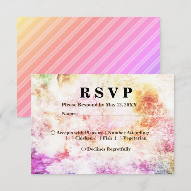 Invitation Couleurs printanières dans le menu Abstrait et ray (Devant / Derrière)