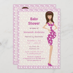 Invitation Couleurs rose et violet fille Bump Baby Girl Douch