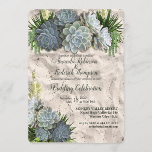 Invitation Couleurs Succulentes de bleus pâles et de Faire-pa