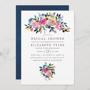 Invitation Couleurs tendance Aquarelle Fête des mariées flora