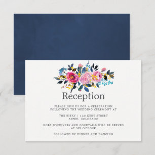 Invitation Couleurs tendances Réception de mariage floral aqu