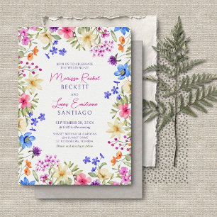 Invitation Couleurs vives Vivid Fleur sauvage Mariage
