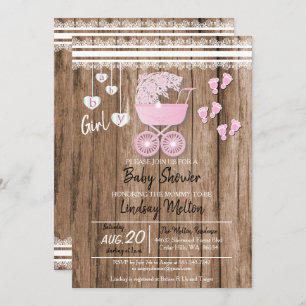 Invitation Country Baby Girl Douche Design