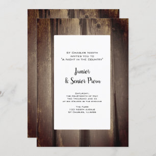 Invitation Country Barre Wood Junior / Senior Prom