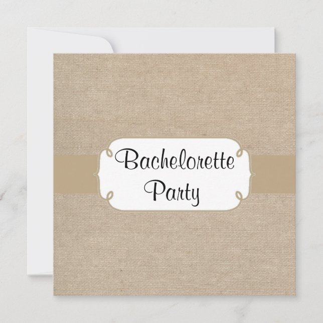 Invitation Country Brown Sand Burlap (Devant)