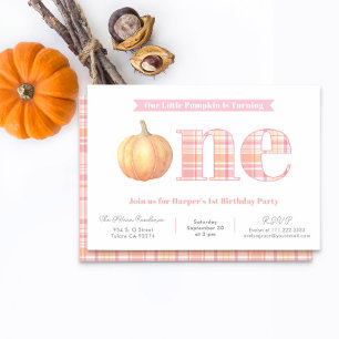 Invitation Country Chic Madras Plaid Girl 1er Anniversaire