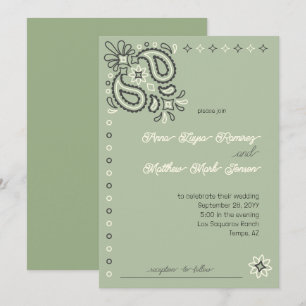 Invitation Country Chic Sage Green Moderne Mariage occidental