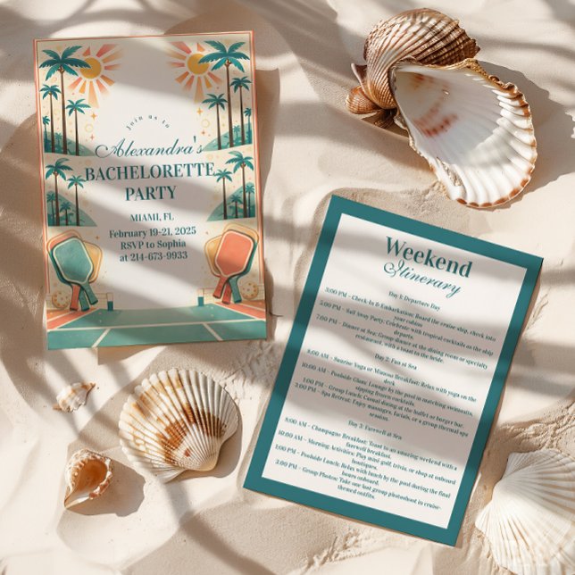 Invitation Country Club Pickleball Bachelorette (Créateur téléchargé)