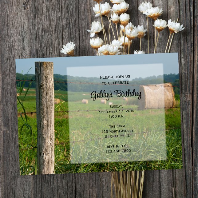 Invitation Country Hay Bales ferme fête d'anniversaire (Créateur téléchargé)