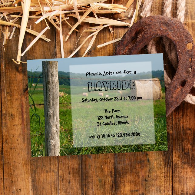 Invitation Country Hayride (Invite friends for a fun Fall event with this charming Hayride Invitation.)