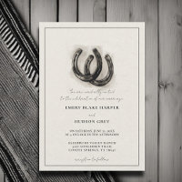 Country Horseshoe Art Western Elegant BW Mariage