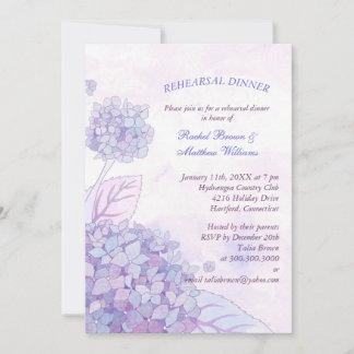 Invitation Country Hydrangea Dîner de répétition Mariage