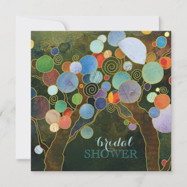 Invitation Country Love Trees Fête des mariées bleue (Devant)