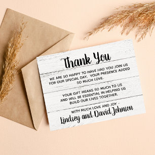 Invitation Country Love Western Rustic Merci Note