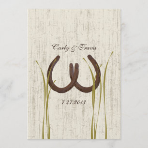 Invitation Country Meadow Rustic Horseshoe Mariage