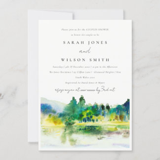 Invitation Country Mountain River Paysage Couples Douche