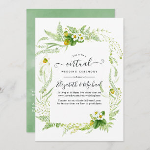 Invitation Country Rustic Greenery Mariage virtuel en ligne