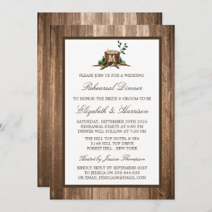 Invitation Country Rustic Monogramme Dîner de répétition en b