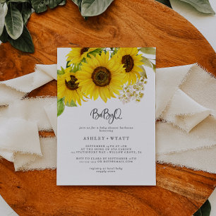 Invitation Country Sunflower BabyQ Baby shower Barbecue