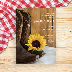 Invitation Country Sunflower Western Post Mariage Brunch
