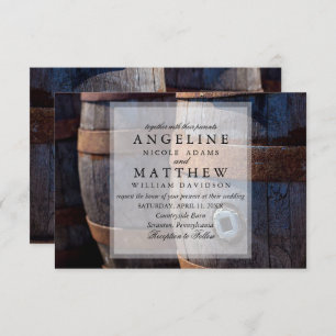 Invitation Country Vineyard & Russe Wine Barrel Mariage