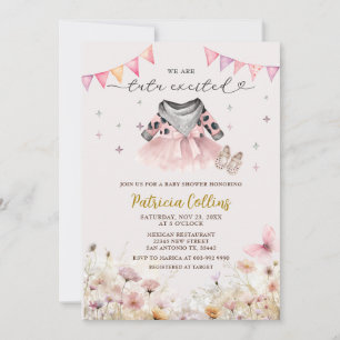 Invitation Country Western Girl Tutu Baby shower floral