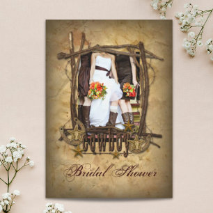 Invitation Country Western Pin Up Girl Cowboy nuptiale douche