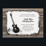Invitation Country Wood Electric Guitar Music Wedding Invitat<br><div class="desc">arrière - plan en papier déchiré,  guitare électrique,  clef en fer à repasser et personnel musical sur ce faire-part de mariage amusant de style bois. NOTEZ QUE LE BOIS EST UN EFFET IMPRIMÉ.</div>