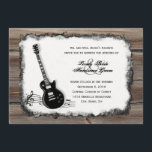 Invitation Country Wood Electric Guitar Music Wedding Invitat<br><div class="desc">arrière - plan en papier déchiré,  guitare électrique,  clef en fer à repasser et personnel musical sur ce faire-part de mariage amusant de style bois. NOTEZ QUE LE BOIS EST UN EFFET IMPRIMÉ.</div>