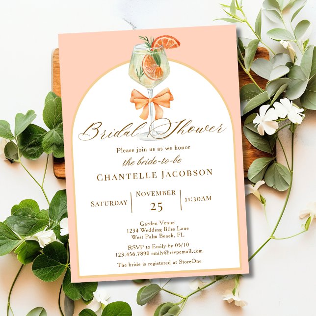 Invitation Coup de foudre au premier Spritz Boho Fête de mari (Créateur téléchargé)