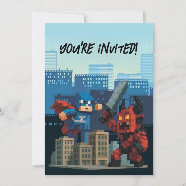 Invitation Coup de projecteur Superhero Skyblade (Devant)