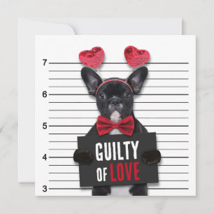 Invitation Coupable Amour Mugshot Chien drôle Saint Valentin