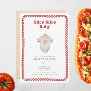 Invitation Coupe Baby shower Pizza Neutral