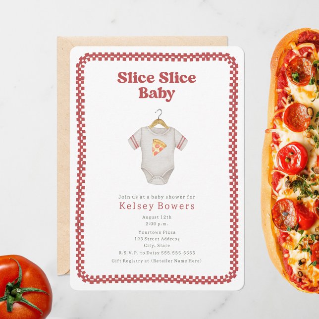 Invitation Coupe Baby shower Pizza Neutral (Créateur téléchargé)