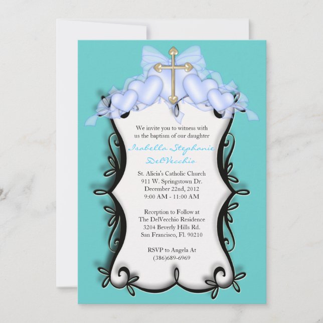 Invitation Coupe bleue communion/Invitation de baptême (Devant)