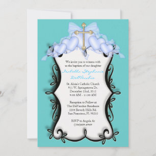 Invitation Coupe bleue communion/Invitation de baptême
