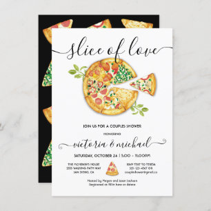 Invitation Coupe d'amour Pizza Party Douche