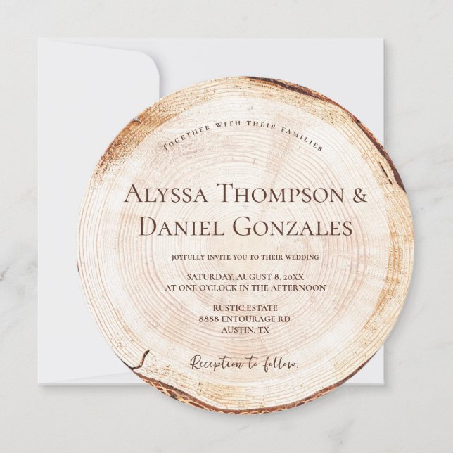 Invitation Coupe de grain de Mariage rustique sur mesure (Devant)