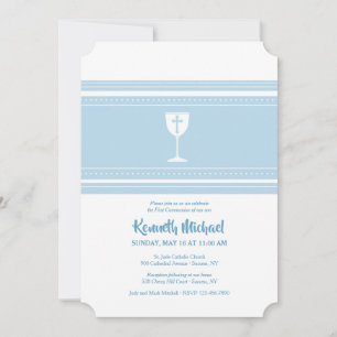 Invitation Coupe de la communion bleue