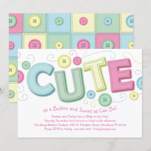 Invitation Coupe en tant que Baby shower de boutons