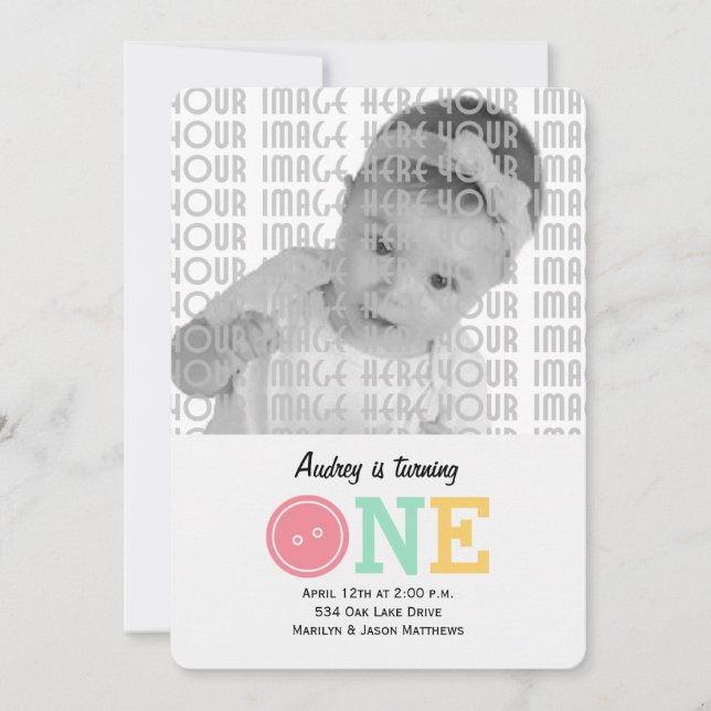 Invitation Coupe en tant que bouton (rose) (Devant)