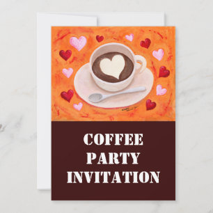Invitation Coupe et coeurs de café