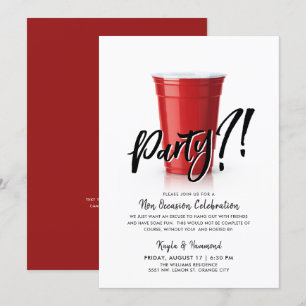 Invitation Coupe rouge   Fête de célébration de n'importe que