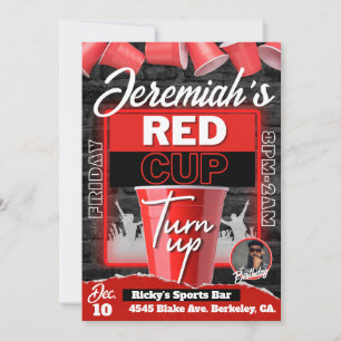 Invitation Coupe Rouge Monter Grunge Style Anniversaire Photo