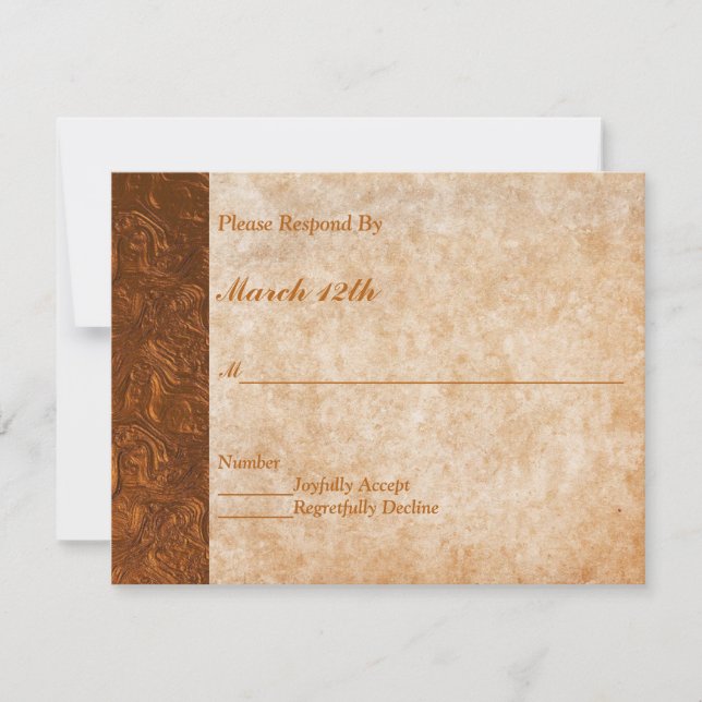 Invitation Coupe Textkued Look Parti de mariage RSVP (Devant)