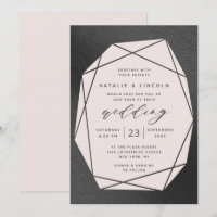 Couper Gemstone Blush Pink & Black Foil Mariage