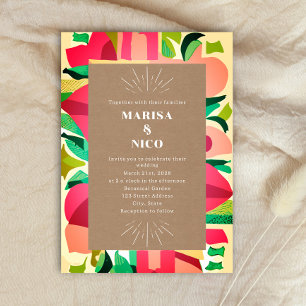 Invitation Coupes colorées Cardstock Mariage Abstrait