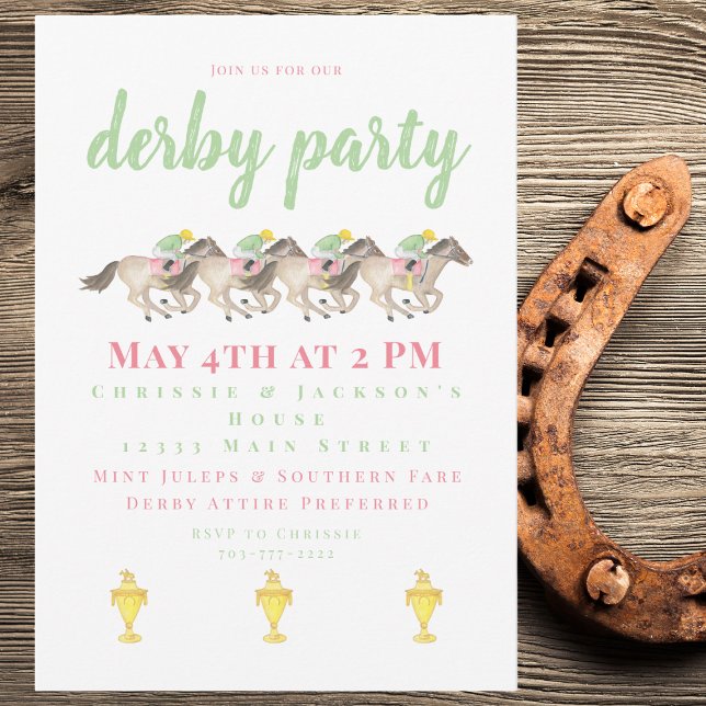 Invitation Coupes de course hippique de la partie Derby (Créateur téléchargé)